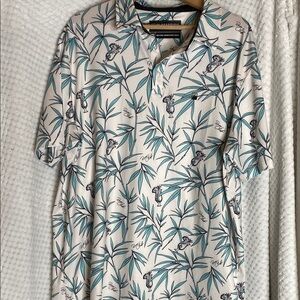 Flomotion Men's Tropical Print Polo Shirt